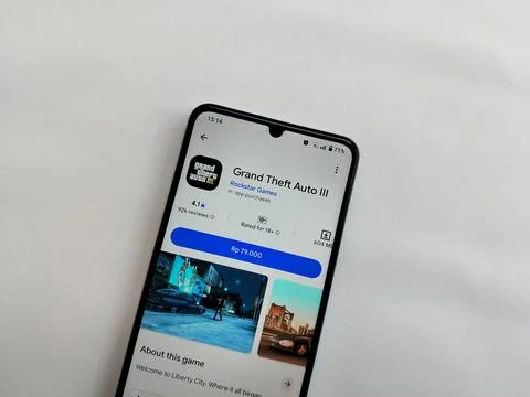 Central Java Indonesia 13 May 2026: Grand Theft Auto on Google Play Stock Photos