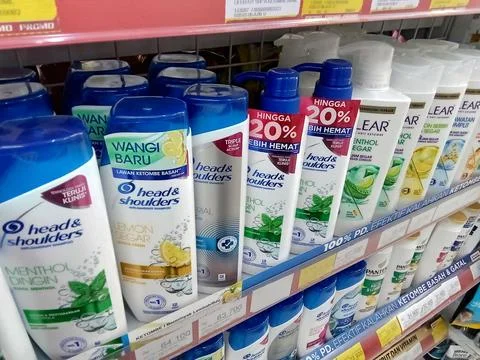 Central Java, Indonesia 14 August 2024: shampoo and hair care products etc. Fotos de archivo