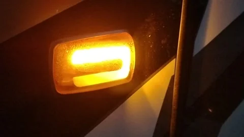 Central Java Indonesia 16 February 2026: Close up of bus exterior light  Stock Footage 330808010