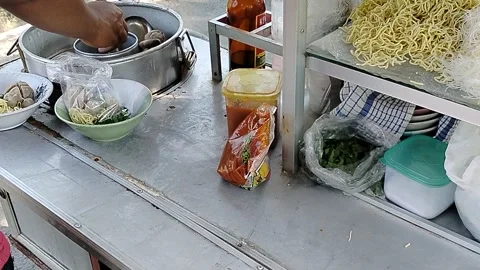 Central Java Indonesia 17 July 2026: Indonesian bakso street food cart with  Vídeo Stock 340069419