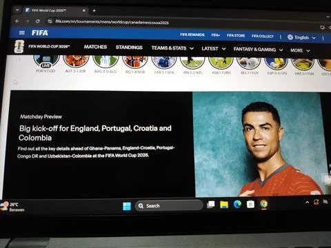 Central Java Indonesia 17 June 2026: a computer screen displaying the official  Fotos Stock