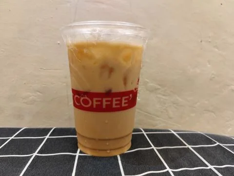 Central Java Indonesia 18 February 2026: Popular iced tea in a takeaway cup Stock Photos