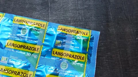 Central Java, Indonesia 18 September 2024: Lansoprazole 30 mg capsule medication Stock Footage 285594510