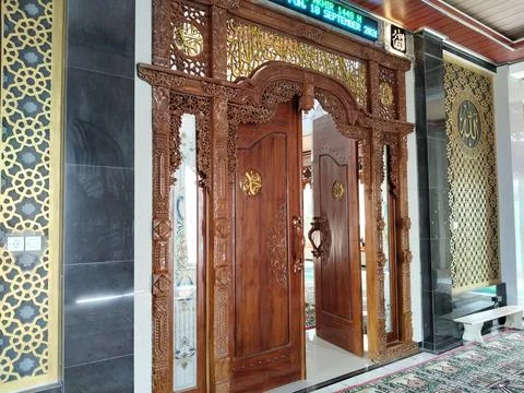 Central Java Indonesia 18 September 2026: Empty prayer hall of a modern mosque Stock Photos