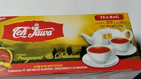 Central Java Indonesia 19 may 2026: Authentic Indonesian Teh Jawa black tea bags Stock Footage 335191897