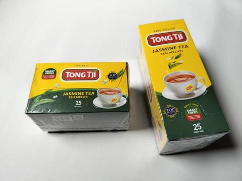 Central Java Indonesia 19 May 2026: Premium Tong Tji jasmine tea bags  Stock-Fotos