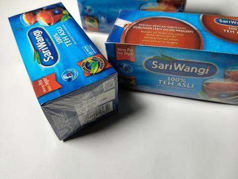 Central Java Indonesia 19 may 2026: Selected black tea by Sari Wangi in tea bag  Stock-Fotos