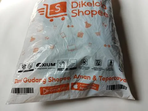 Central Java Indonesia 19 May 2026: Shopee-managed delivery package representing Stock Photos