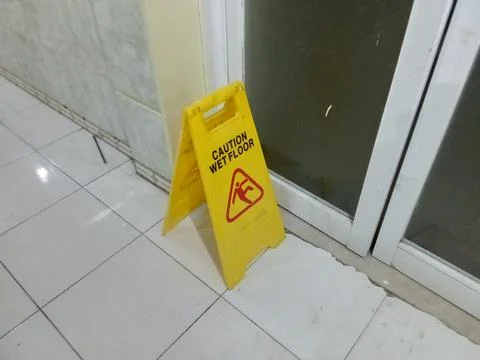 Central Java Indonesia 2 October 2024: Warning Board, Caution wet Floor. Stock Photos