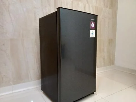 Central Java Indonesia 2 October 2024: modern mini refrigerator. Stock Photos