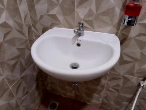 Central Java Indonesia 2 October 2024: modern sink in the bathroom. Stock-Fotos