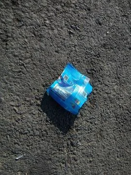 Central Java Indonesia, 20 September 2024: plastic waste on asphalt. Foto stock