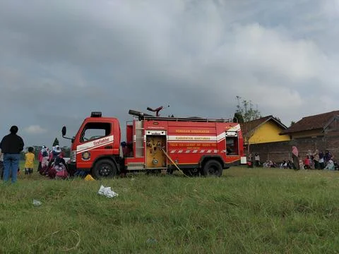 Central Java Indonesia 21 May 2026: Firefighter socialization for kindergarten  Stock Photos