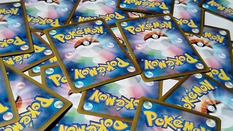 Central Java Indonesia 22 April 2026: Back side of Japanese Pokémon TCG card fea 動画素材 333503641