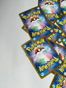 Central Java Indonesia 22 April 2026: Back side of Japanese Pokémon TCG card fea Stock-Fotos