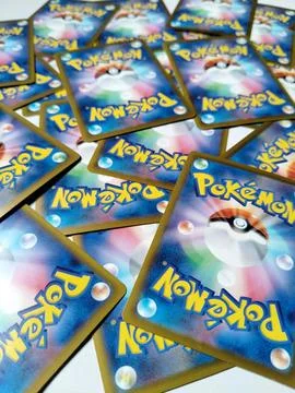 Central Java Indonesia 22 April 2026: Back side of Japanese Pokémon TCG card fea Stock-Fotos