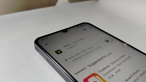 Central Java Indonesia 23 March 2026: Mobile phone display featuring Melolo app  Stock Footage 331346259