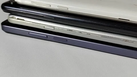 Central Java Indonesia 23 March 2026: Multiple smartphones stacked together. Stock-Footage 332067043