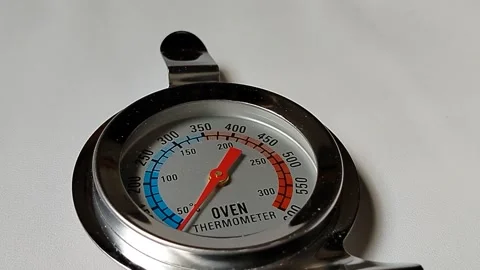 Central Java Indonesia 23 March 2026: Stainless steel oven thermometer showing  Stock Footage 332159483