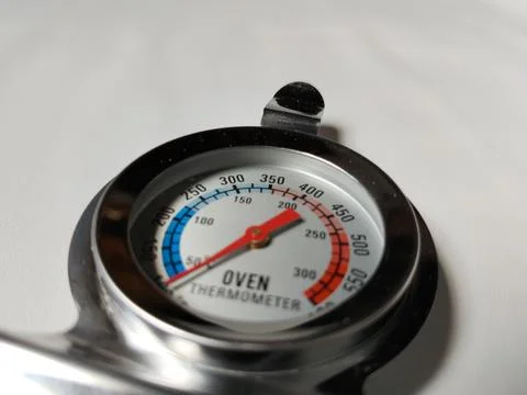 Central Java Indonesia 23 March 2026: Stainless steel oven thermometer showing  Stock Photos