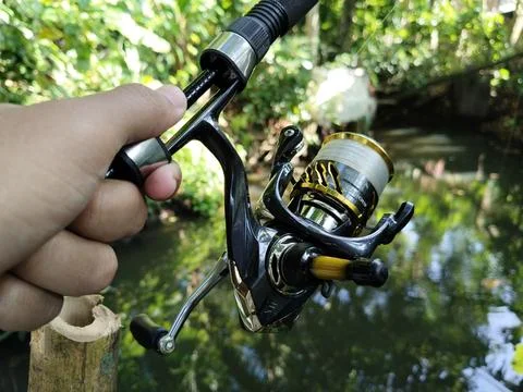 Central Java, Indonesia, 23 March 2026: High-quality fishing rod and spinning re Stock Photos
