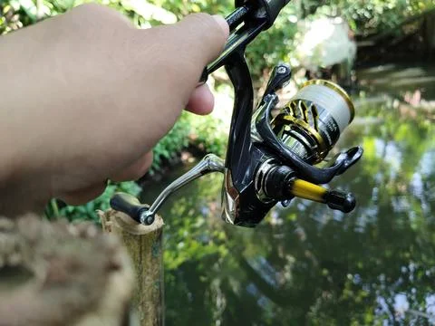 Central Java, Indonesia, 23 March 2026: High-quality fishing rod and spinning re Stock Photos