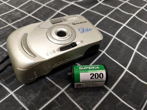 Central Java Indonesia 24 July 2026: Close-up of a Fujifilm analog Stock-Fotos