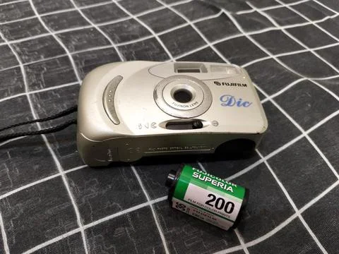 Central Java Indonesia 24 July 2026: Close-up of a Fujifilm analog Stock-Fotos