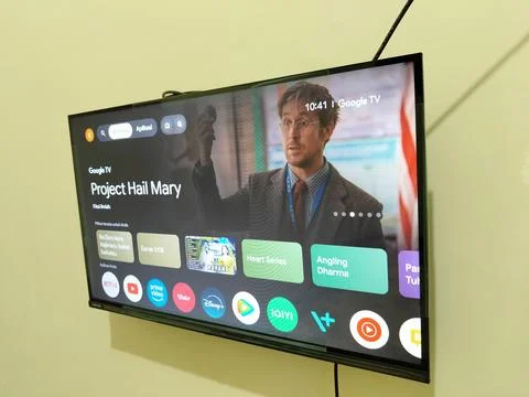 Central Java Indonesia 24 June 2026: Google TV Home is an Android-based Smart TV Fotos Stock