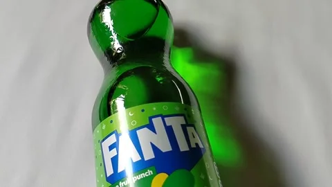 Central Java Indonesia 24 March 2026: Fanta Fruit Punch carbonated beverage  Stock Footage 332159498