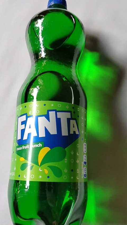 Central Java Indonesia 24 March 2026: Fanta Fruit Punch carbonated beverage  Stock Footage 332159500