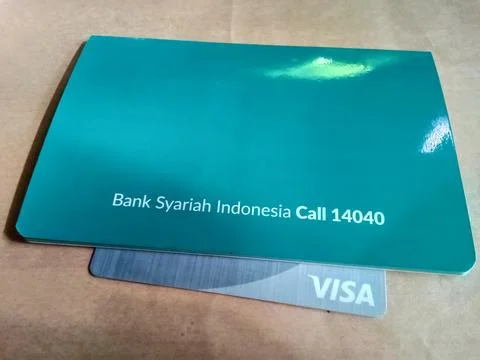 Central Java Indonesia 25 October 2023: BSI Hajj Savings Book. Indonesian sharia Фото