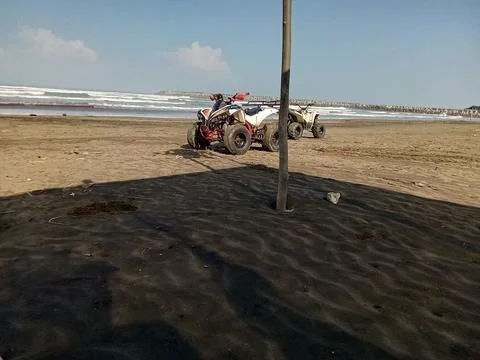 Central Java Indonesia 26 June 2024: ATV on the beach. Stock Photos