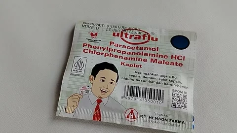 Central Java Indonesia 27 July 2026: Close-up of a limited over-the-counter medi Stock Footage 340898290