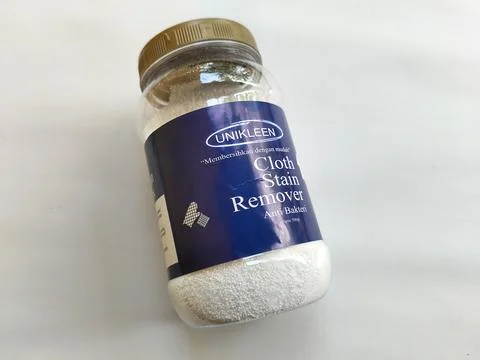 Central Java Indonesia 27 July 2026: Close-up of a bottle of cloth stain remover Stock-Fotos