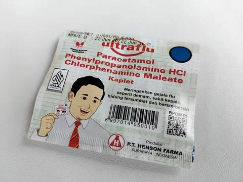Central Java Indonesia 27 July 2026: Close-up of a limited over-the-counter medi Stock-Fotos