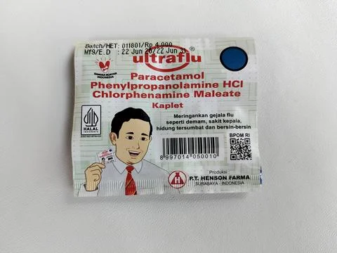 Central Java Indonesia 27 July 2026: Close-up of a limited over-the-counter medi Stock-Fotos