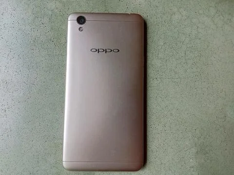 Central Java Indonesia 27 October 2024: Rear Oppo brand smartphone. Фото