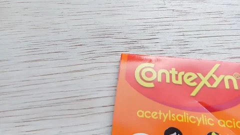 Central Java, Indonesia 27 September 2024: Orange-flavored children's fever Stock Footage 287371155