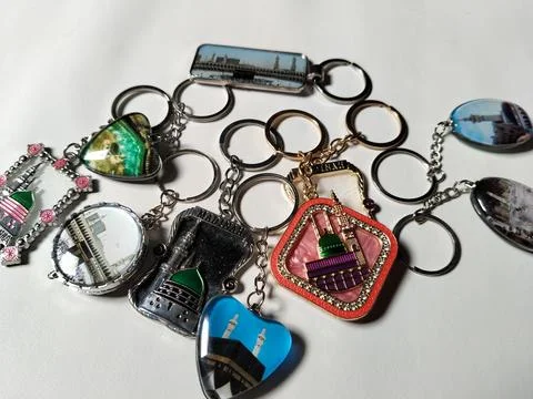 Central Java Indonesia 28 June 2026: Islamic souvenir keychain from Saudi Arabia Stock Photos
