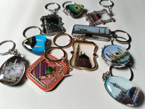 Central Java Indonesia 28 June 2026: Islamic souvenir keychain from Saudi Arabia Stock-Fotos