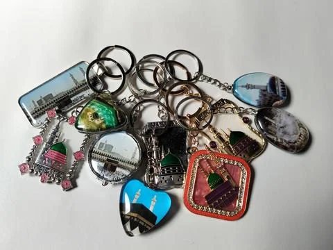 Central Java Indonesia 28 June 2026: Islamic souvenir keychain from Saudi Arabia Stock Photos