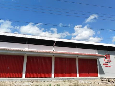 	Central Java Indonesia 29 June 2026: Exterior view of Koperasi Merah Putih Stock Photos