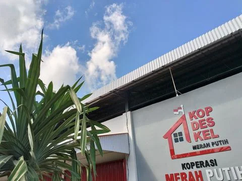 	Central Java Indonesia 29 June 2026: Exterior view of Koperasi Merah Putih Stock Photos