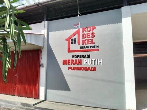 Central Java Indonesia 29 June 2026: Exterior view of Koperasi Merah Putih  Stock Photos