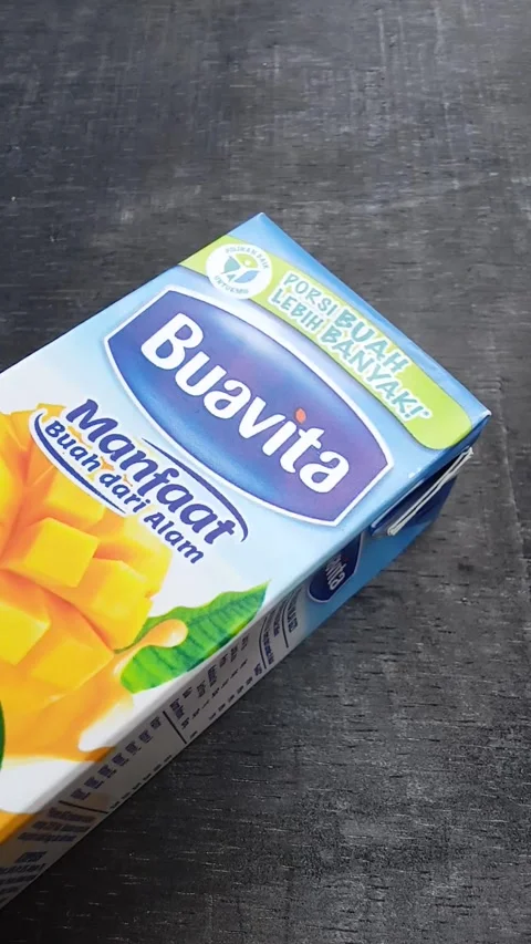 Central Java Indonesia, 29 October 2024: Buavita, a mango flavored fruit juice  Stock Footage 289741246