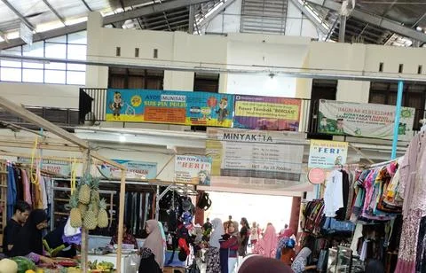 Central Java Indonesia 3 July 2026: Busy traditional market interior featuring  Stock Photos