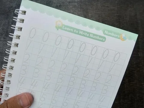 Central Java Indonesia 30 July 2024: practice copybook pages for preschools Фото