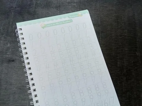 Central Java Indonesia 30 July 2024: practice copybook pages for preschools Stock Photos