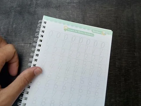 Central Java Indonesia 30 July 2024: practice copybook pages for preschools Foto stock